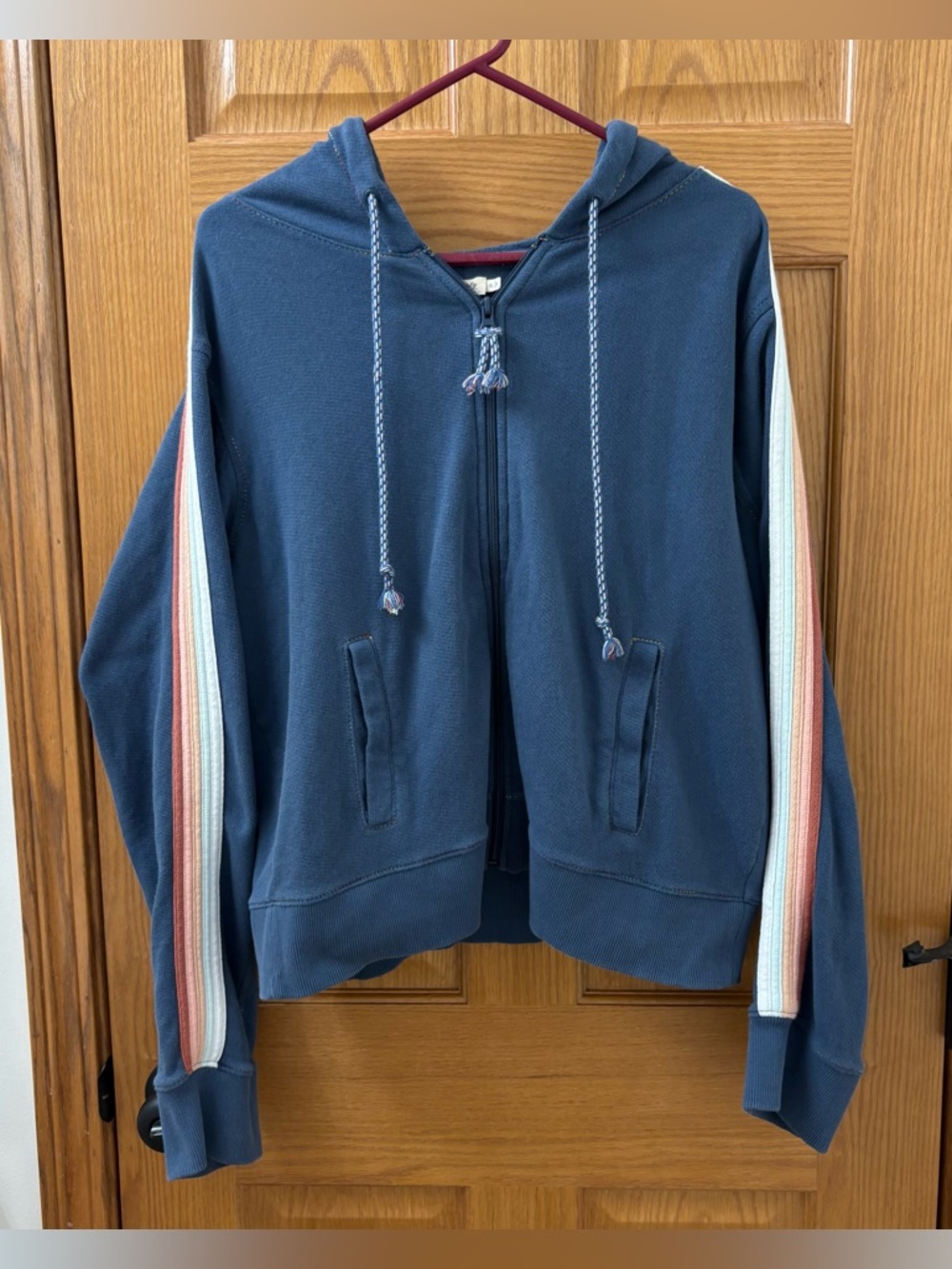 Faherty La Jolla Zip Front Hoodie in Navy Blue Size Women’s XL